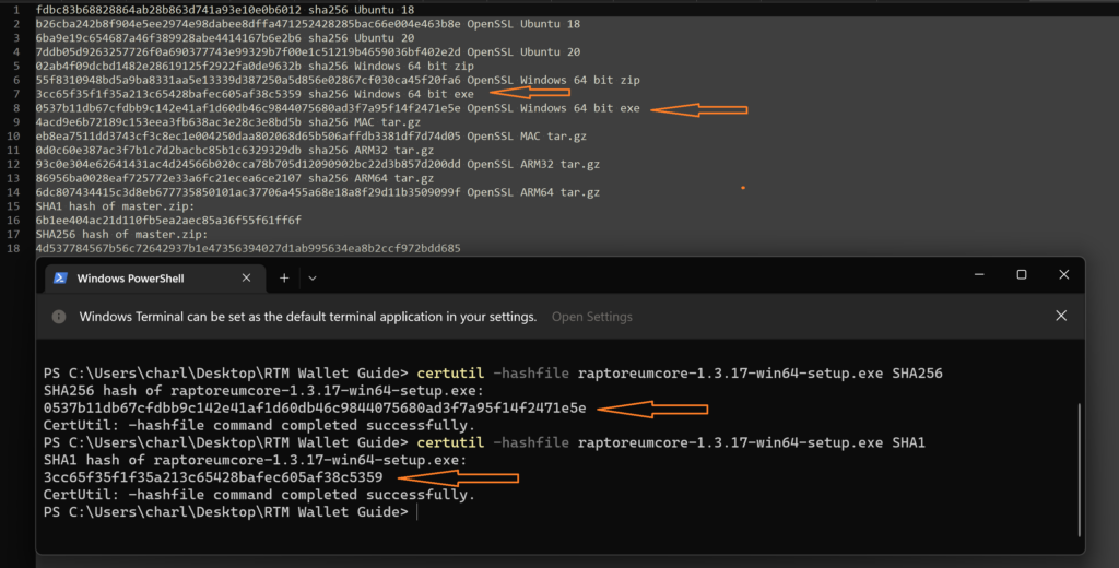 Comparing checksums